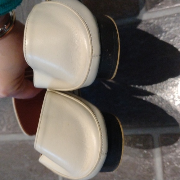 Bally white cream gold buckle hardware loafer size 36.5 - Picture 7 of 11